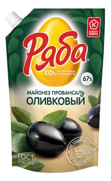 Майонез РЯБА Оливковый 67%, 744 г