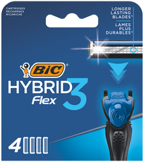 Сменные кассеты для мужской бритвы BIC Flex 3 Hybrid 3 подвижных лезвия, 4 шт