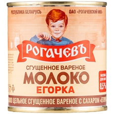 Молоко сгущенное Рогачев Егорка вареное с сахаром 8.5%, 360г