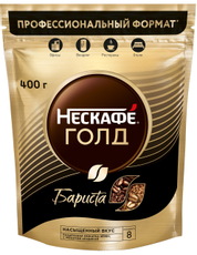 Кофе Нескафе Голд Бариста растворимый сублимированный с добавлением натурального молотого кофе, 400г