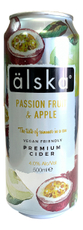 Напиток игристый пуаре Alska Яблоко и Маракуйя полусладкий, 0.5л