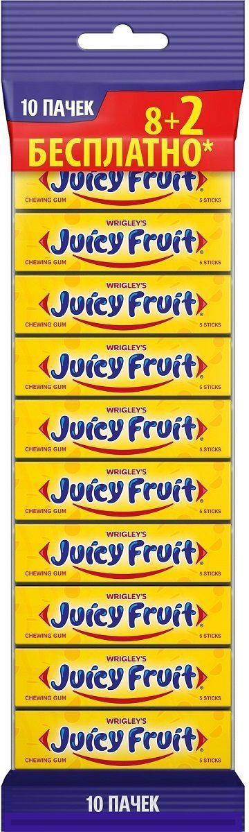Жевательная резинка JUICY FRIUT, 10 пачек 13,2 г