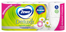 Zewa Deluxe Бумага туалетная трехслойная ромашка 8 рулонов