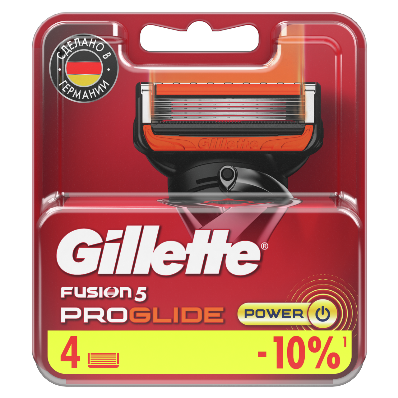 Изображение товара Кассета для бритвы Gillette Fusion5 ProGlide Power 4 шт совместима с Power и Fusion5