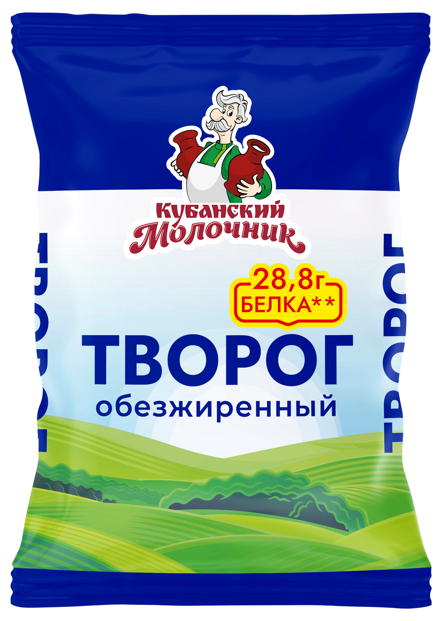 Творог Уманский Кубанский молочник обезжиренный, 180г