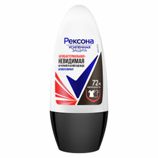 Антиперспирант-ролик Рексона Антибактериальная Невидимая на черной и белой одежде, 50мл