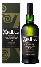 Виски шотландский Ardbeg 10 лет в подарочной упаковке, 0.7л