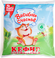 Кефир Васькино счастье нежирный, 450г