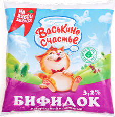 Кефир Васькино счастье Бифидок 3.2%, 450г