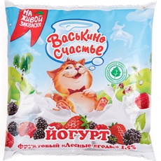 Йогурт Васькино счастье лесные ягоды 1.5%, 450г