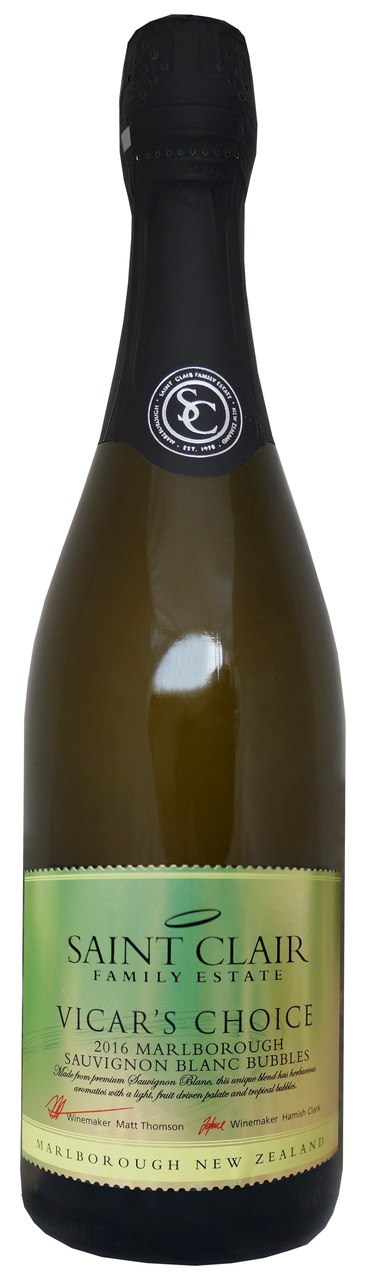 Вино игристое Saint Clair Vicar's Choice Sauvignon Blanc Bubbles белое полусухое, 0.75л
