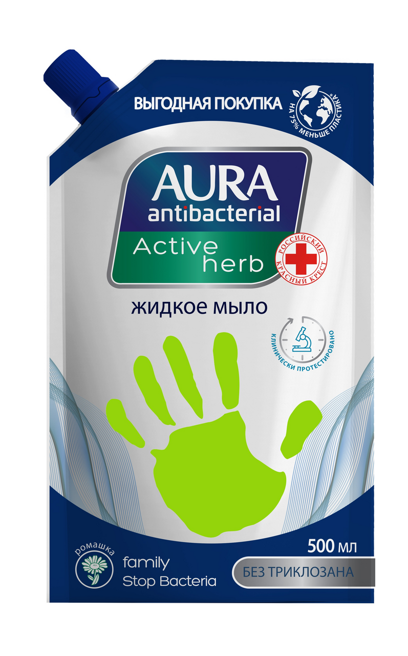 Изображение товара Мыло жидкое Aura Ромашка с антибактериальным эффектом, 500мл