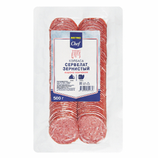 METRO Chef Сервелат зернистый варено-копченый нарезка, 500г