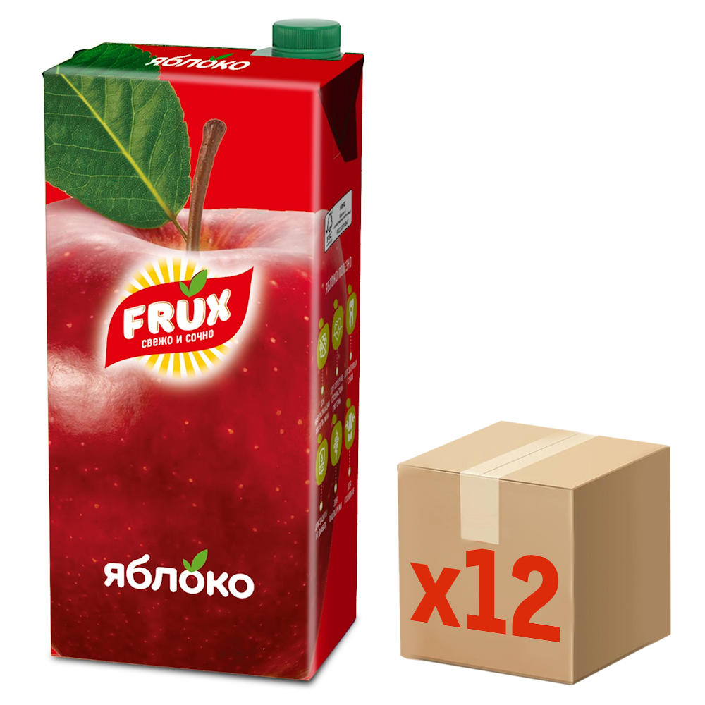 Напиток сокосодержащий Frux яблочный, 1л x 12 шт