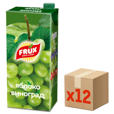 Напиток сокосодержащий Frux яблоко и виноград, 1л x 12 шт