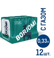 Вода Borjomi природная минеральная газированная, 330мл x 12 шт