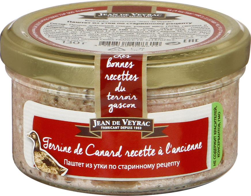 Паштет из утки Jean de Veyrac по старинному рецепту, 130г