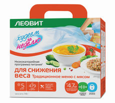 Кейс Леовит Худеем за неделю Традиционное меню с мясом для снижения веса, 718г