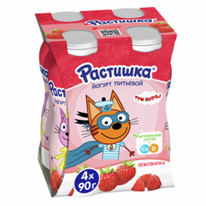 Йогурт питьевой детский Растишка Земляника 1.6% с 3 лет, 90г x 4 шт