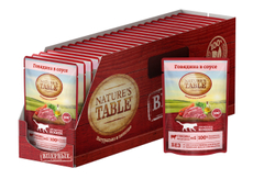 Корм влажный Nature's Table соус для взрослых кошек говядина, 85г x 28 шт