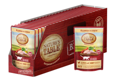 Корм влажный Nature's Table соус для взрослых кошек курица, 85г x 28 шт