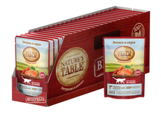 Корм влажный Nature's Table соус для взрослых кошек лосось, 85г x 28 шт