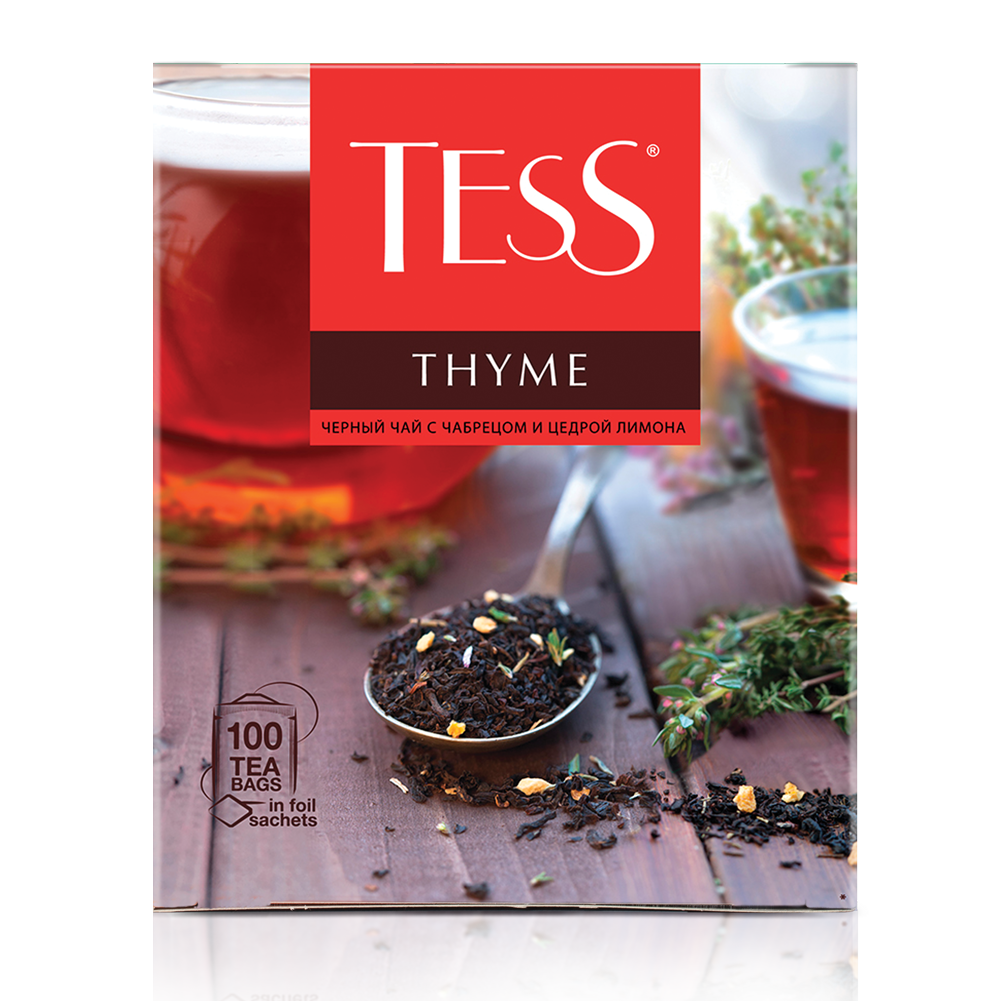 Чай Tess Thyme черный с чабрецом и цедрой лимона (1.5г x 100шт), 150г  купить с доставкой на дом, цены в интернет-магазине