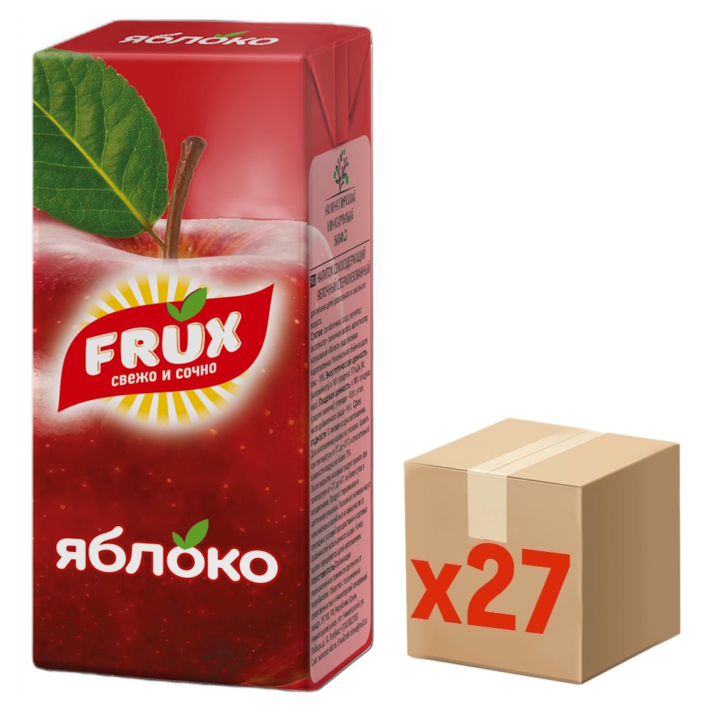 Напиток сокосодержащий Frux яблочный, 200мл x 27 шт