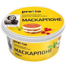 Сыр Pretto Маскарпоне мягкий 80%, 250г