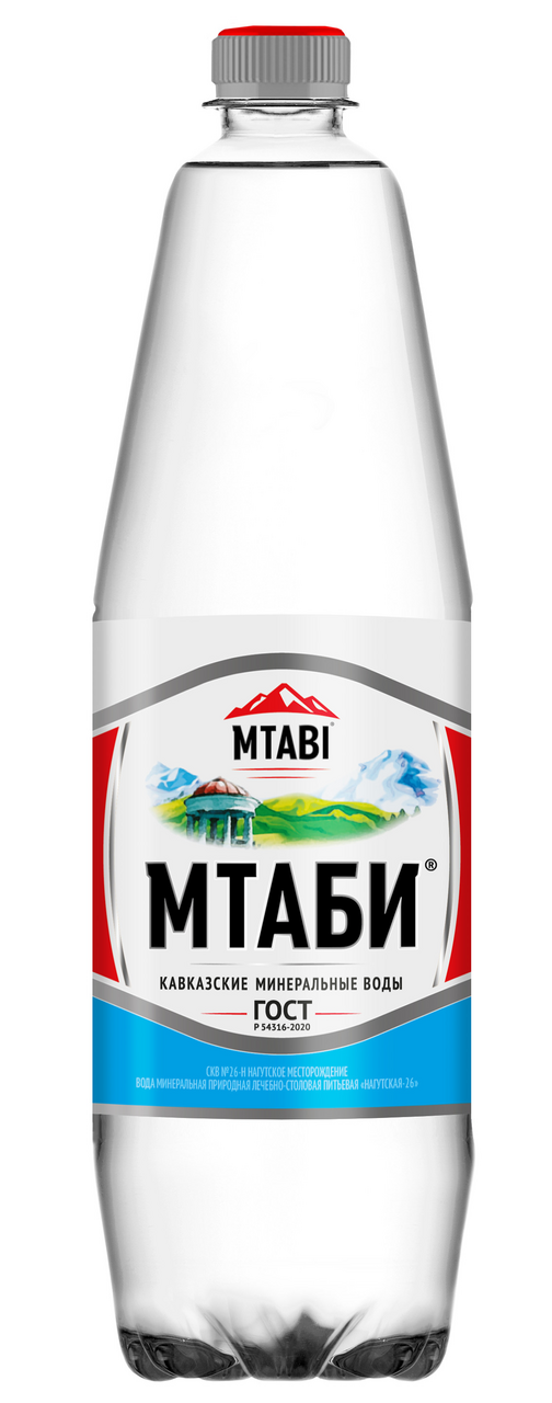 Изображение товара Вода Мтаби Нагутская-26 минеральная лечебно-столовая газированная, 1.25л