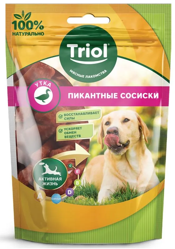 Изображение товара Лакомство Triol Пикантные сосиски для собак утка, 70г