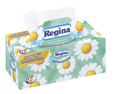 Салфетки бумажные Regina косметические с ромашкой 4-слойные, 110шт