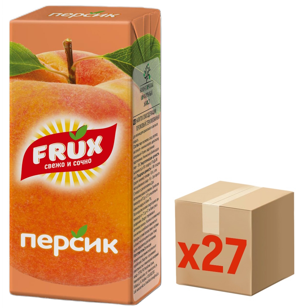 Напиток сокосодержащий Frux персиковый, 200мл x 27 шт