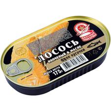 Лосось копченый ВКУСНЫЕ КОНСЕРВЫ, 175 г