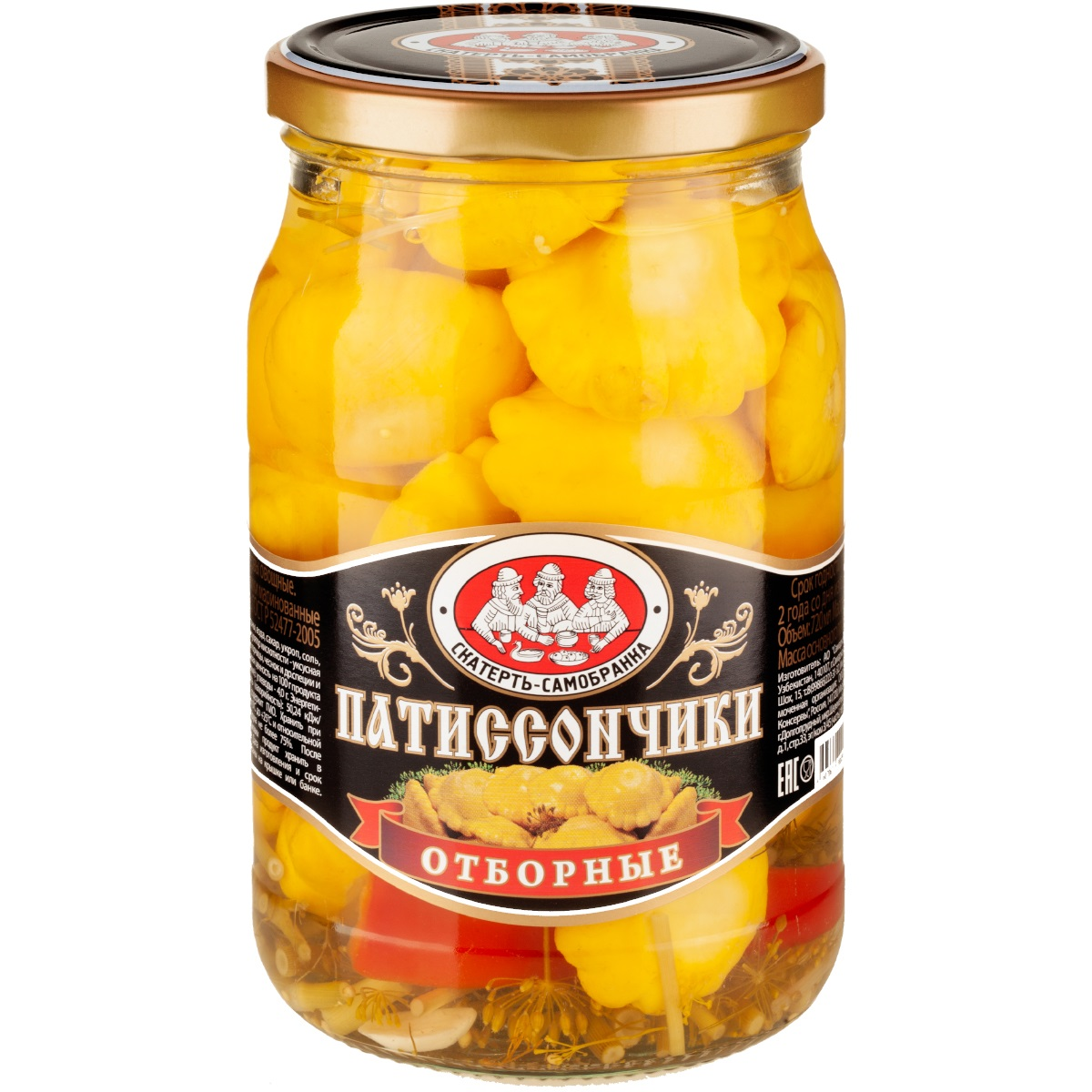 Патиссоны маринованные Скатерть-Самобранка Отборные, 720мл