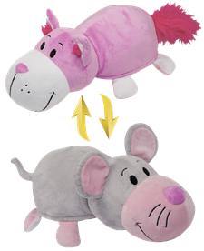 Игрушка мягкая 1TOY Вывернушка Тигр-Слон, 35см