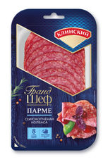Колбаса Клинский Парме сырокопченая нарезка, 85г