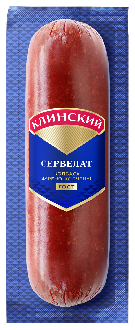 Колбаса Клинский Сервелат варено-копченая ГОСТ, 340г