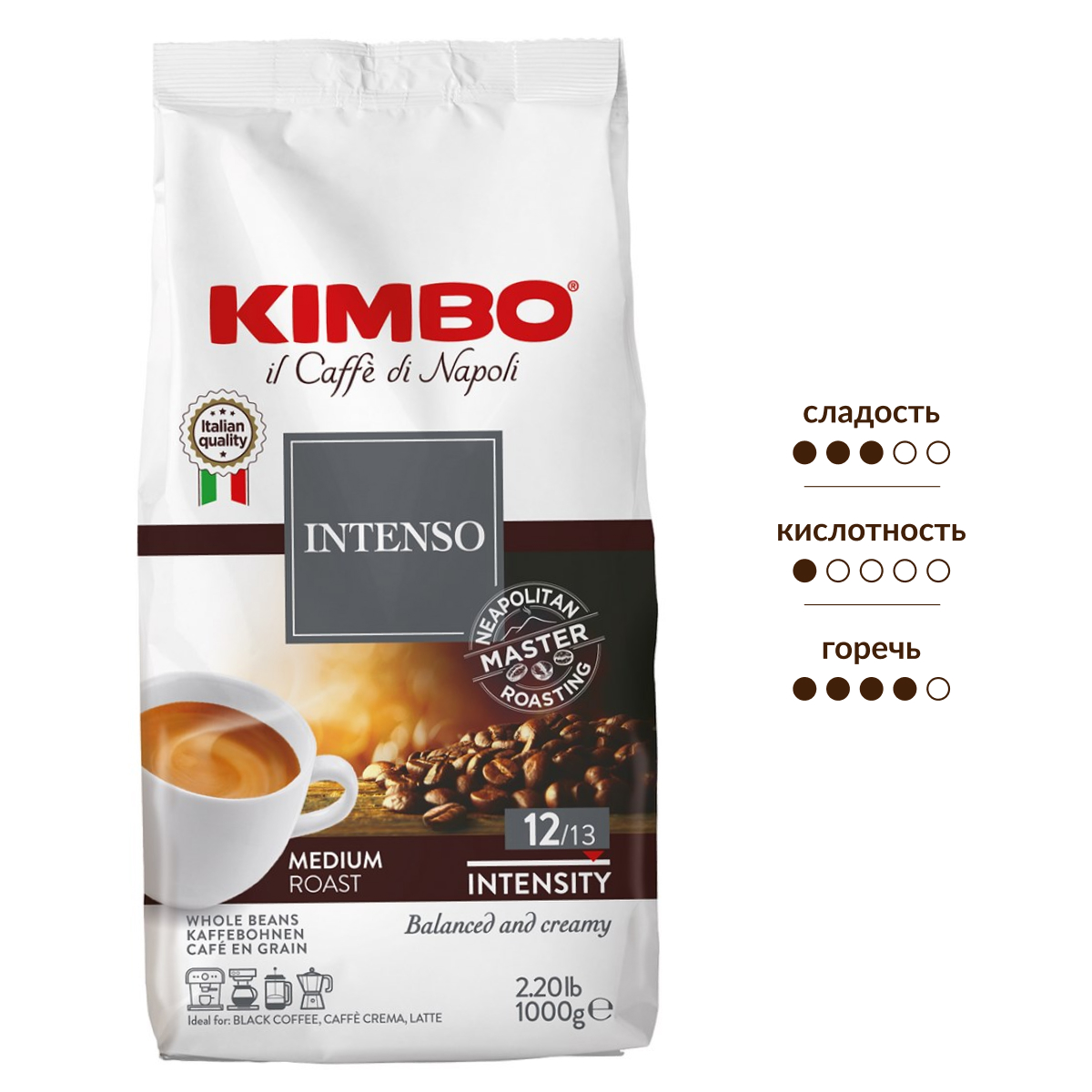 Изображение товара Кофе Kimbo Intenso в зернах, 1кг