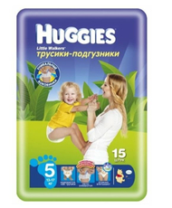 Подгузники-трусики HUGGIES Little Walkers 5 13-17кг, 15шт