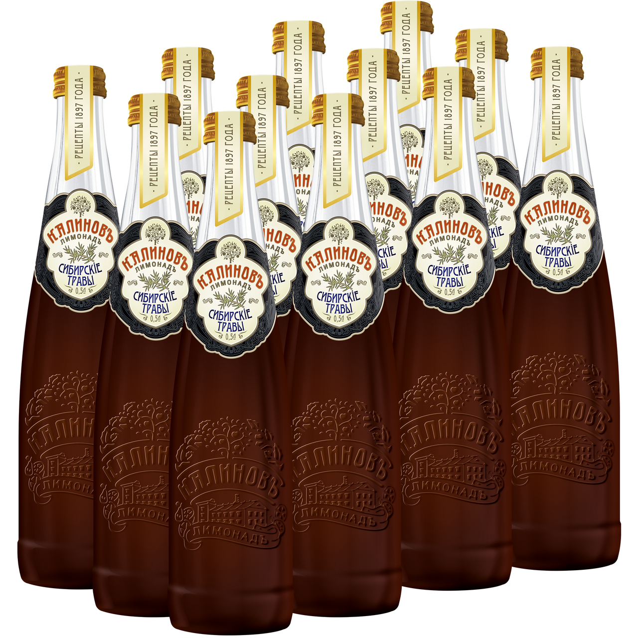 Напиток Калиновъ Лимонадъ Сибирские Травы, 500мл x 12 шт