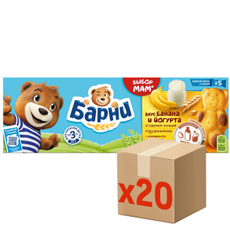 Пирожное Медвежонок Барни бисквитное с бананово-йогуртовой начинкой, 150г x 20 шт