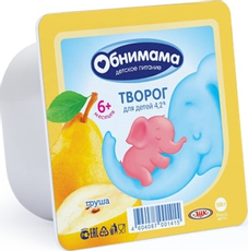 Творог детский Обнимама Груша 4.2% с 6 месяцев, 100г