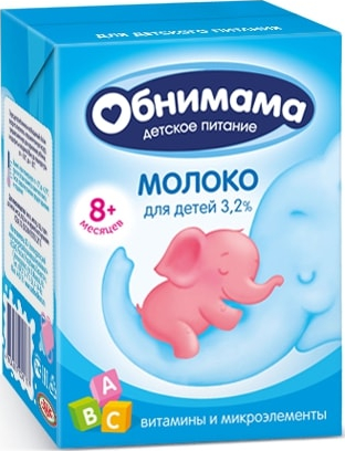 Молоко Обнимама ультрапастеризованное 3.2%, 200мл купить с доставкой на ...