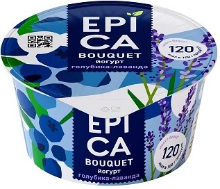Йогурт Epica Bouquet голубика лаванда 4.8%, 130г