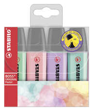 Маркеры текстовые Stabilo Boss pastel, 4 цвета