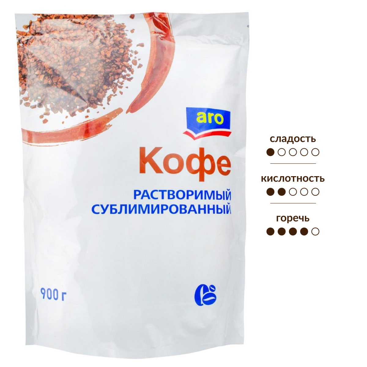 Изображение товара Растворимый сублимированный кофе aro 900г – ароматный и бодрящий напиток