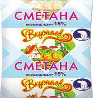 Сметана Вкусняево 15%, 430г