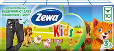 Платки носовые Zewa Kids бумажные 3 слоя, 10шт