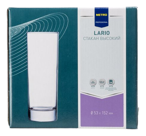 METRO PROFESSIONAL Набор высоких стаканов Lario, 220мл x 6шт